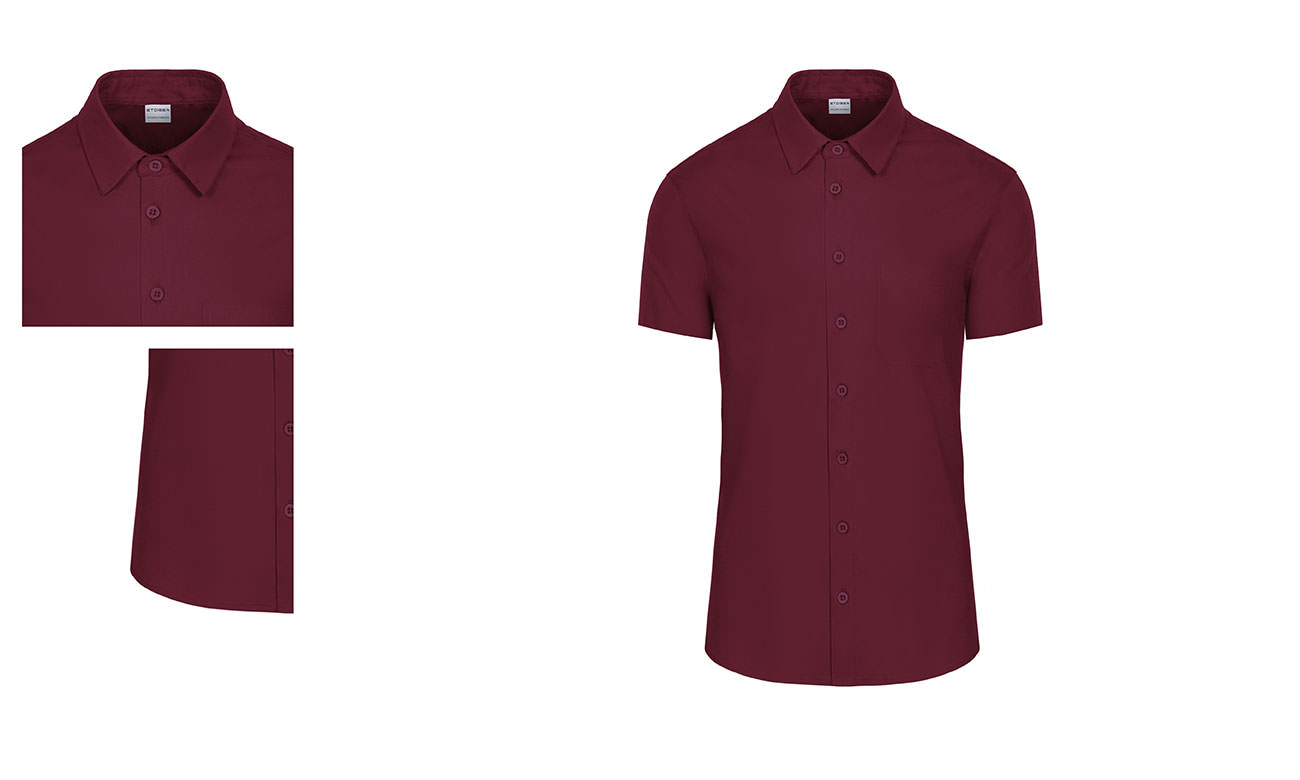 Hemden-Blusen Kurzarm mit Stretch ST-521 Bordeaux Damen