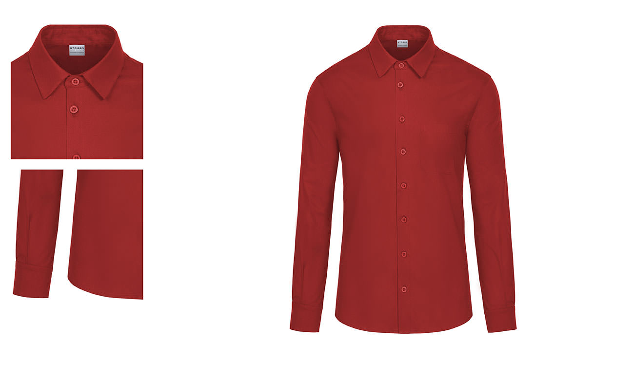 Hemden-Blusen Langarm mit Stretch ST-520 Rot Damen