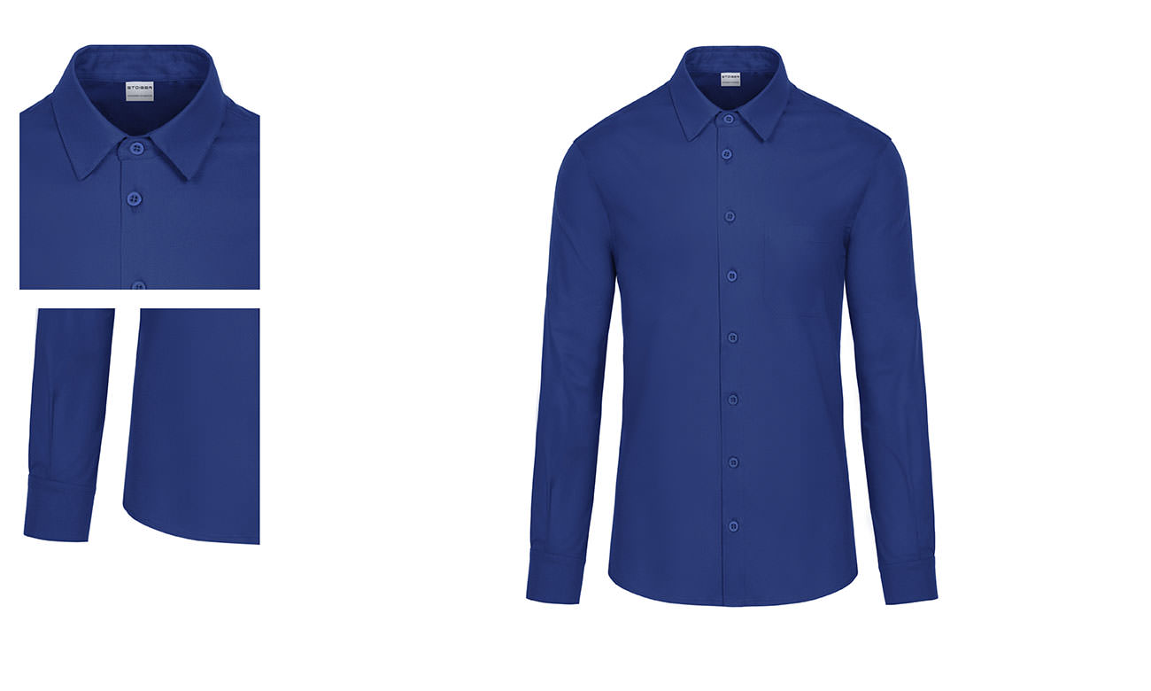 Hemden-Blusen Langarm mit Stretch ST-520 Royalblau Damen