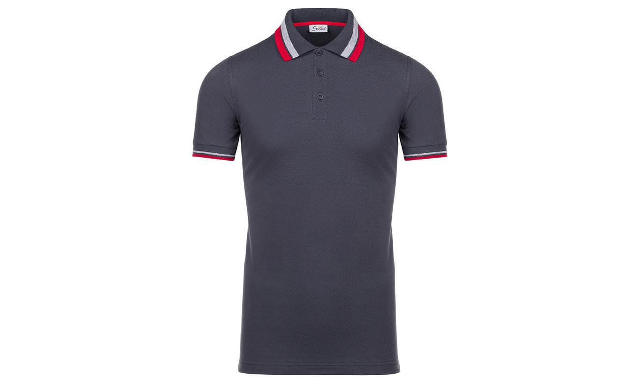 Poloshirts ST-214 Mousegray-Rot
