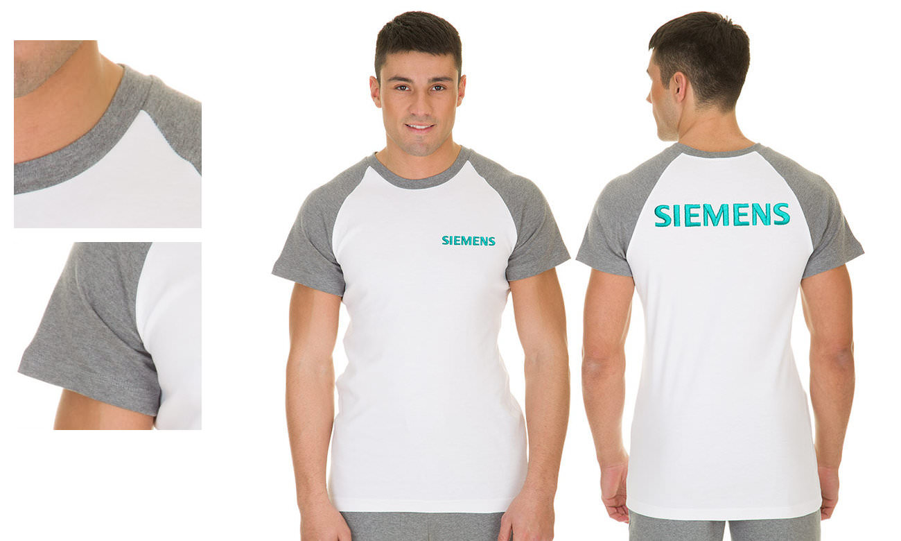 Raglan-Shirts ST-110 Weiss-Anthrazit Herren