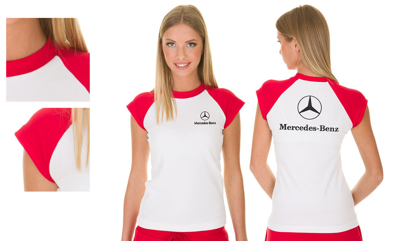 Raglan-Shirts ST-110 Weiss-Rot Damen