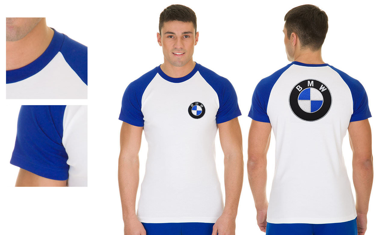 Raglan-Shirts ST-110 Weiss-Royalblau Herren
