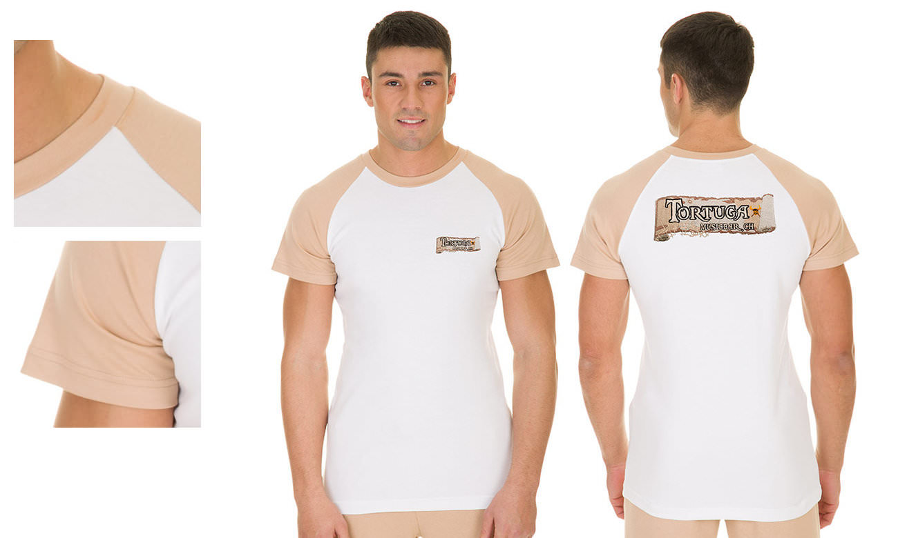 Raglan-Shirts ST-110 Weiss-Sand Herren