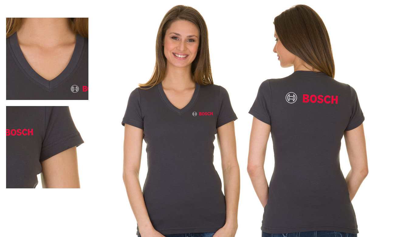 T-Shirts V-Ausschnitt Kurzarm ST-105 Mousegray Damen