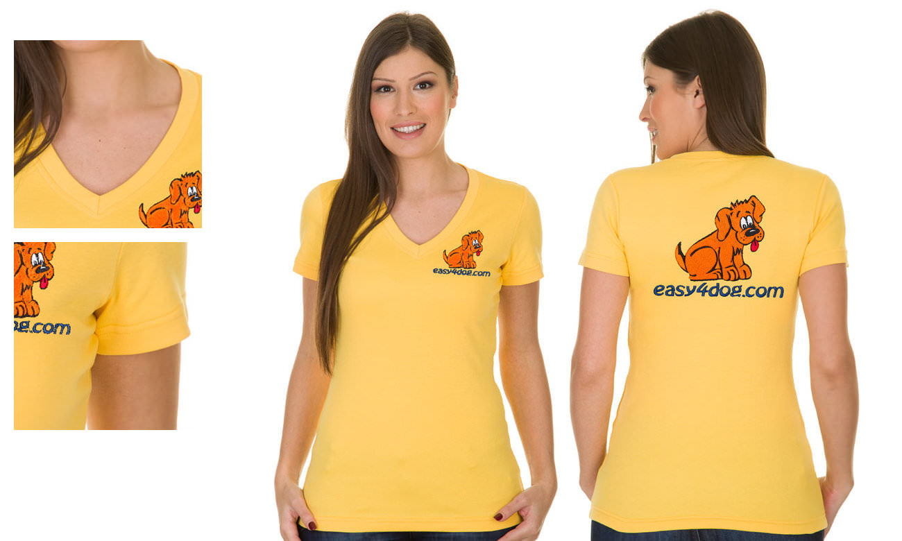 T-Shirts V-Ausschnitt Kurzarm ST-105 Sonnengelb Damen