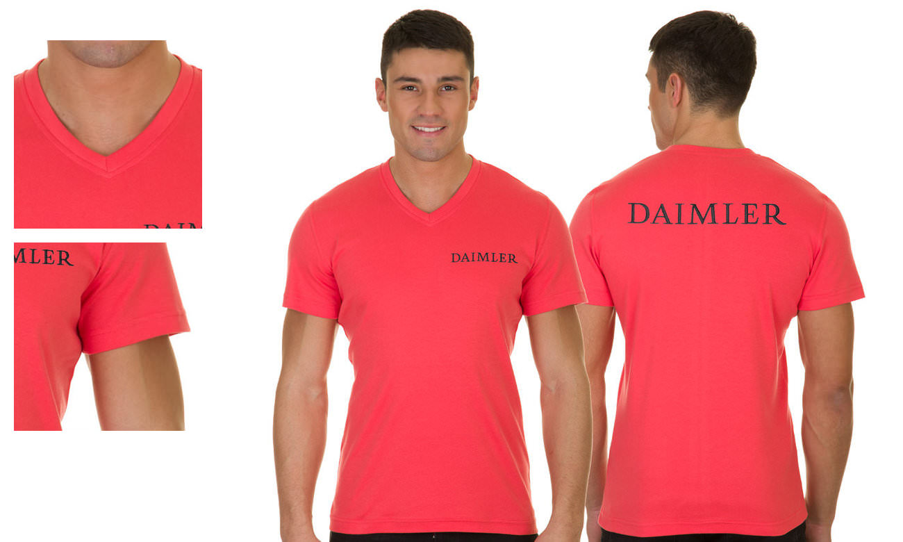 T-Shirts V-Ausschnitt Kurzarm ST-105 Sunset Rot Herren