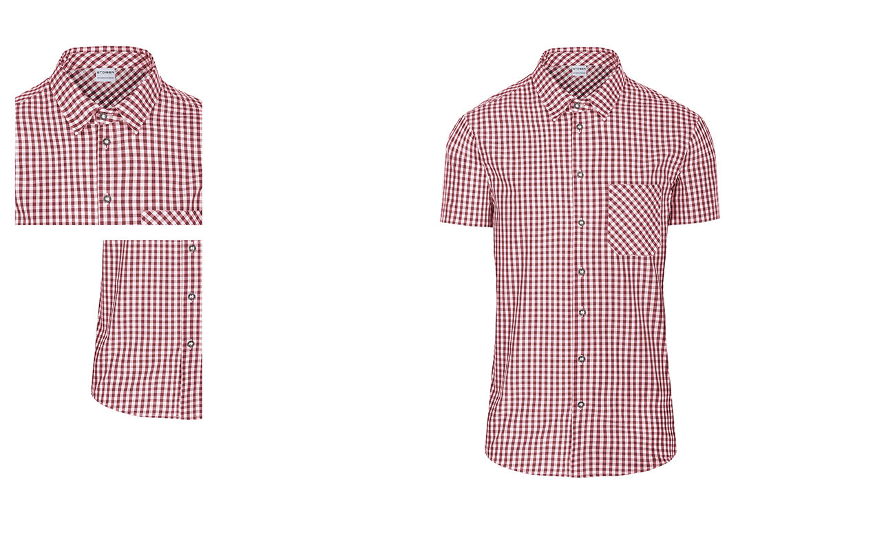 Trachten Hemden-Blusen Kurzarm (Karohemden) 420255 Rot-Weiss Damen